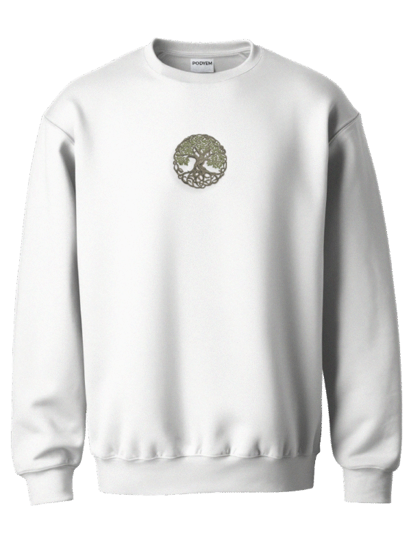Hayat Ağacı Nakışlı Sweatshirt