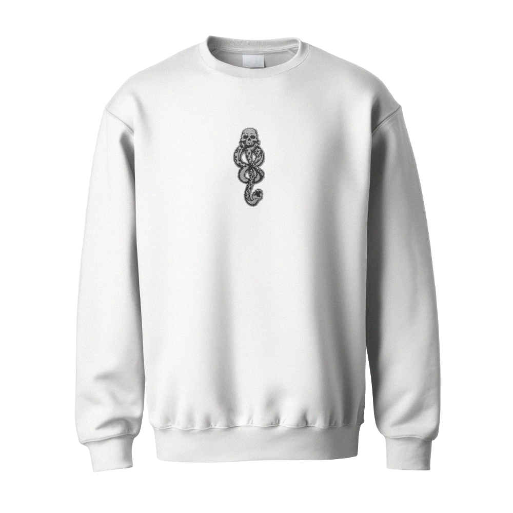 Morsmordre Nakışlı Sweatshirt Beyaz Morsmordre Nakisli Sweatshirt Beyaz