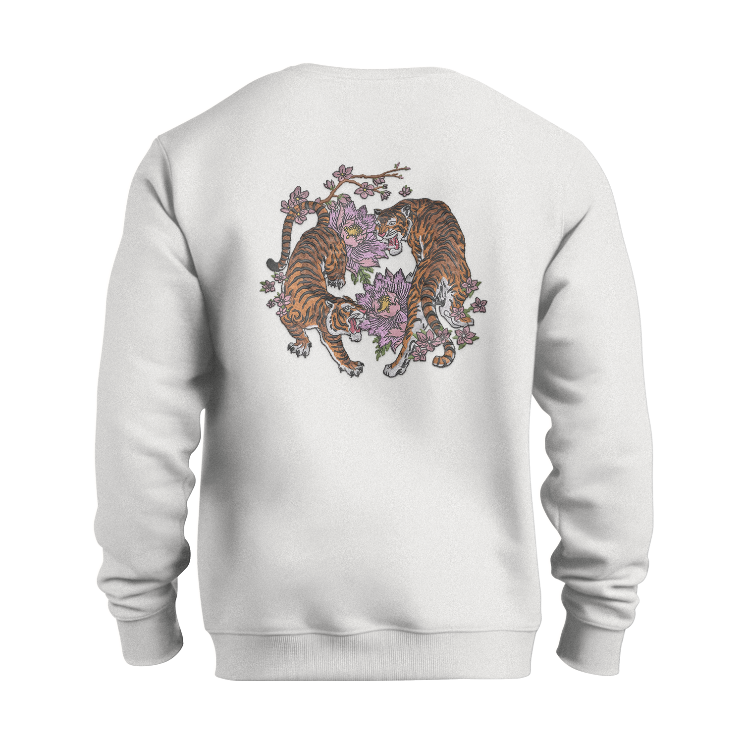 asian flower and tiger nakış sweatshirt asian flower and tiger nakis sweatshirt