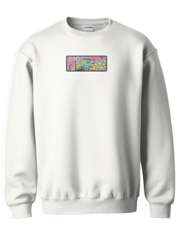 Japanese Train Nakışlı Sweatshirt