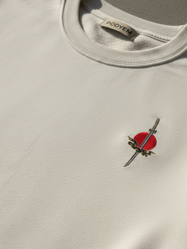 Kurokumo Katana Nakışlı Sweatshirt