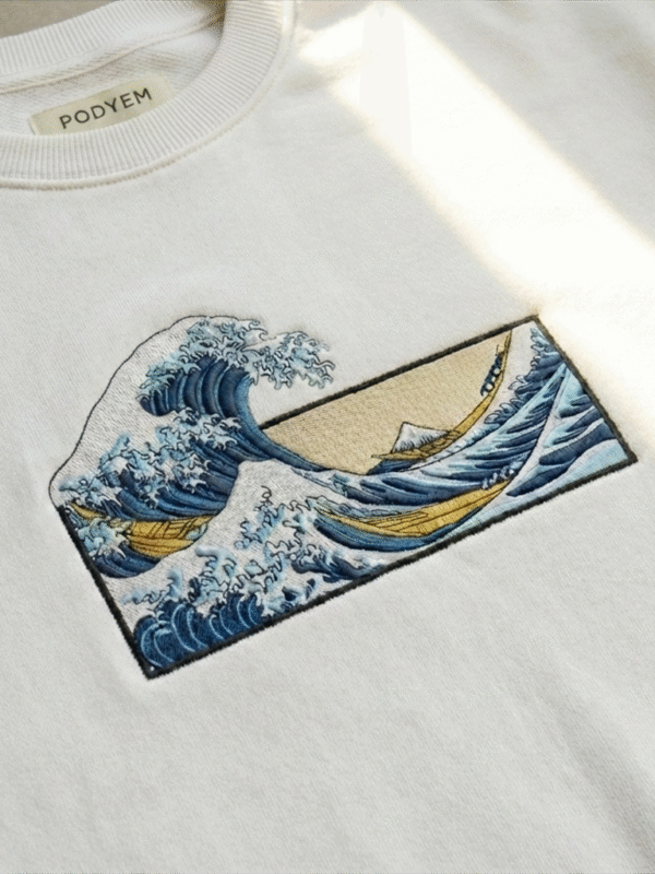 Wave Nakışlı Sweatshirt