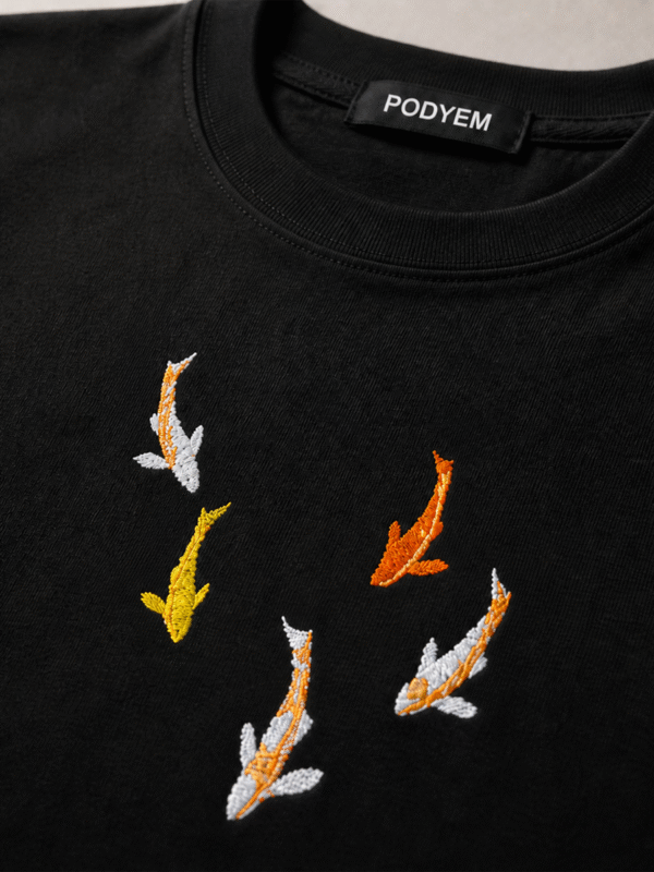 Flock of Koi Nakışlı Oversize Tshirt